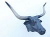 2272-b stier kop longhorn bull black 60x60x45 cm