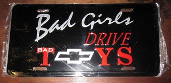 funny license plate bad girls drive bad toys