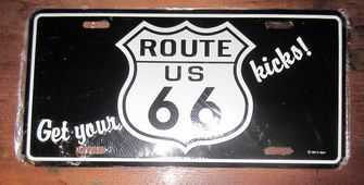 funny license plate get your kicks on route 66