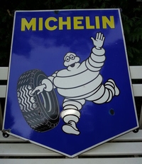 emaille reclame bord michelin bleu