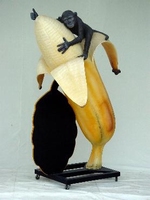 decoratie beeld banaan met aap model 1437