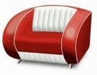 Bel Air retro fauteuil kleur combi met off white striping
