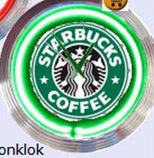 10 neonklok model starbucks coffee
