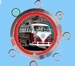02 neonklok model volkswagen camper rood wit 