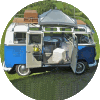 neonklok volkswagen camper t1